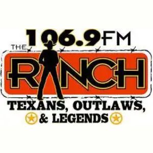 Logotipo de la emisora ​​de radio KRVF 106.9 The Ranch