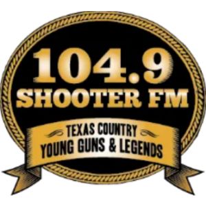 Logotipo de la emisora ​​de radio KRMX 104.9 Shooter FM