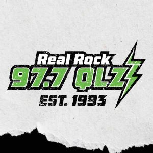 Logotipo de la emisora ​​de radio 97.7 QLZ - Real Rock