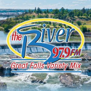 Logo of radio station KVVR 97.9 The River