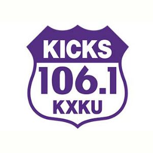 Logotipo de la emisora ​​de radio Kicks 106.1 KXKU