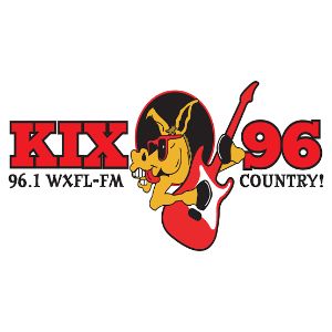 Logotipo de la emisora ​​de radio WXFL KIX 96 Country