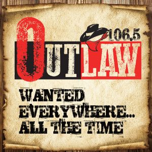 Logo of radio station KKIK 106.5 Outlaw Country