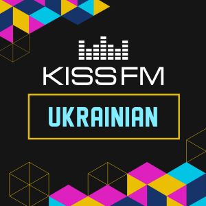 Logo of radio station Kiss FM Ukrainian