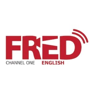 Logotipo de la emisora ​​de radio FRED Film Radio - English